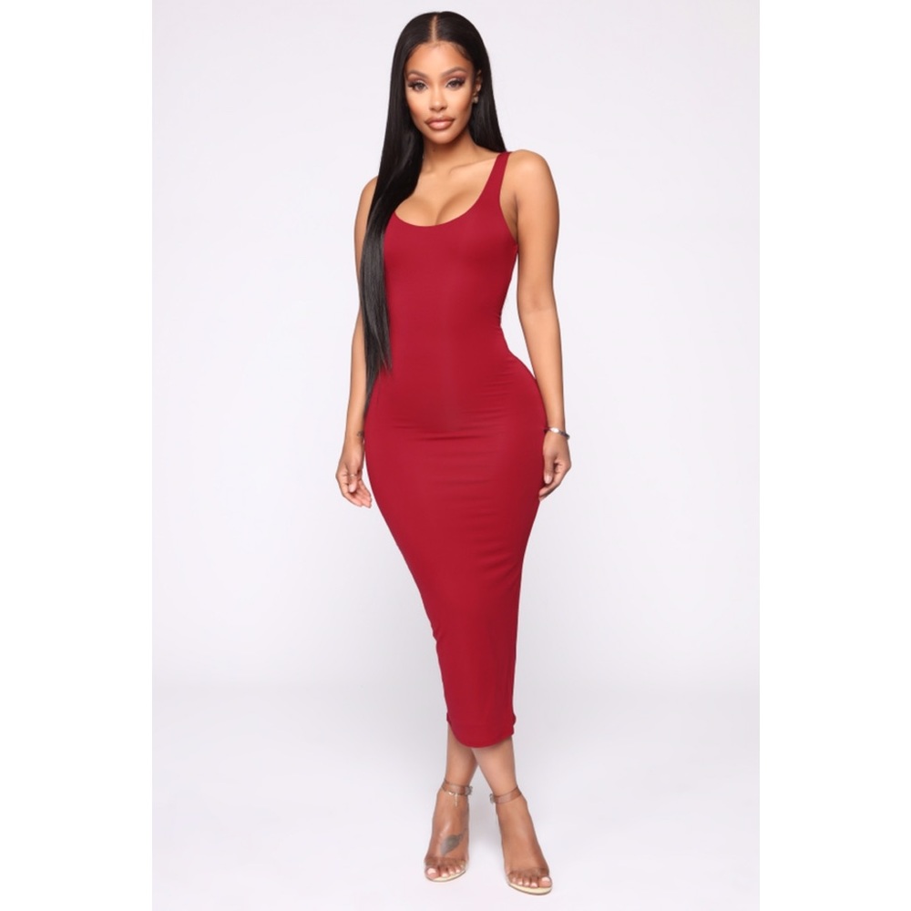❣️ Fashion Nova Your Needs Met Dress Burgundy XS